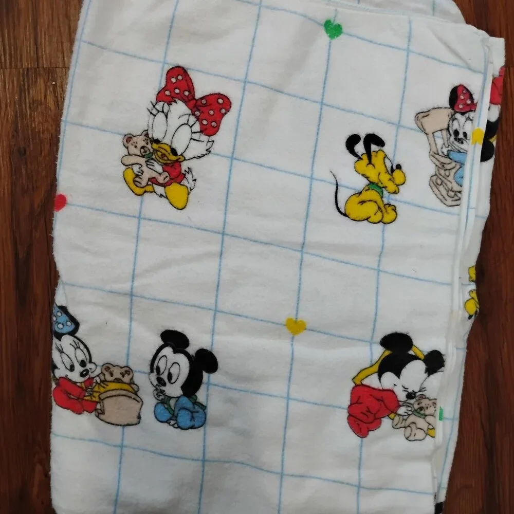 Vintage Dundee Disney Mickey Mouse Baby Bedding Receiving Blanket